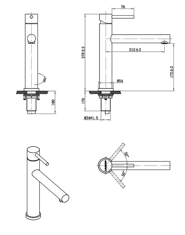 Mizzo Stori kitchen tap brushed steel