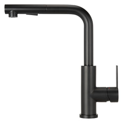 Stainless steel kitchen tap Mizzo Mauro Black with spray - brush function