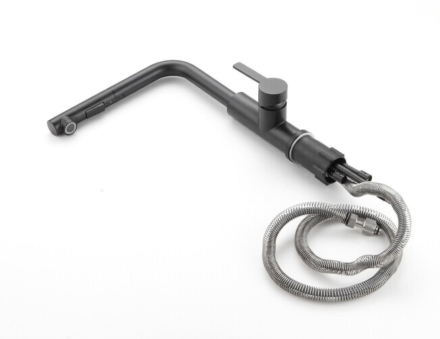 Stainless steel kitchen tap Mizzo Mauro Black with spray - brush function