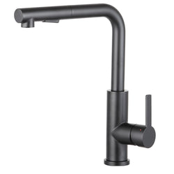Stainless steel kitchen tap Mizzo Mauro Black with spray - brush function