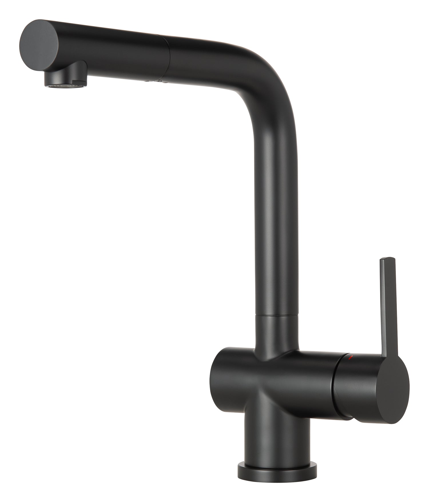 Black kitchen tap Mizzo Avori. Pull out spray